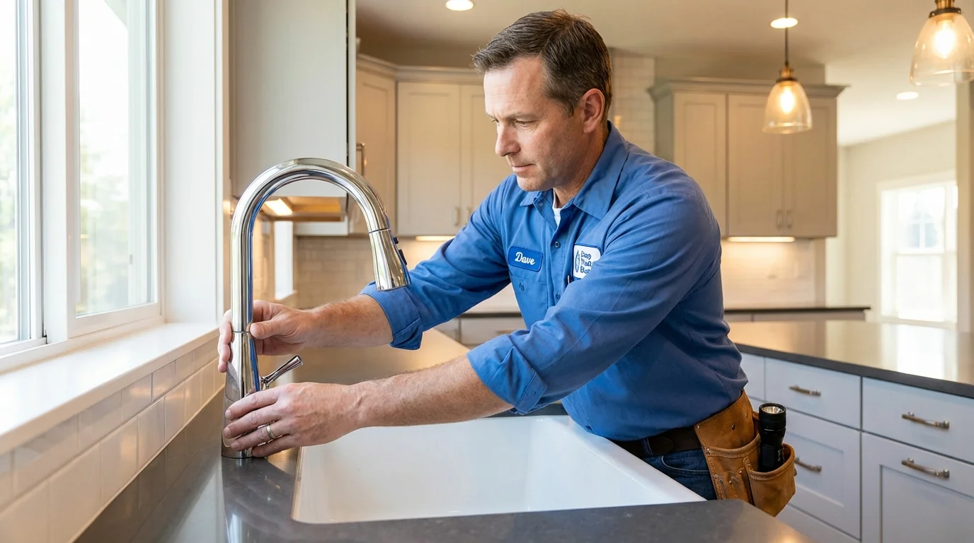 Kitchen faucet installation by Johns Plumbing LLC in Wilmer