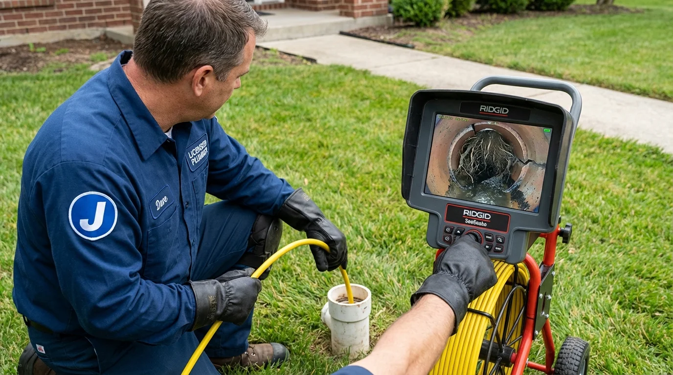 Sewer camera inspection being performed by Johns Plumbing LLC in Wilmer